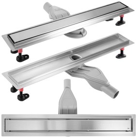 Rea Neox Superflow, odtokový žľab 80cm, brúsená oceľ, REA-G2707