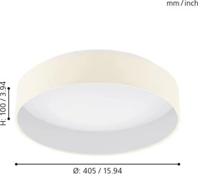 Eglo 96537 - LED Stmievateľné stropné svietidlo PALOMARO 1 1xLED/18W/230V béžová