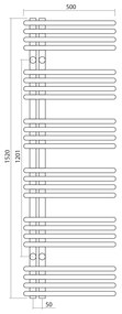 Sapho Sapho, NYMPHA vykurovacie teleso 500x1520mm, chróm, LLN152