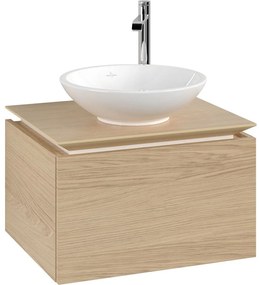 VILLEROY &amp; BOCH Legato závesná skrinka pod umývadlo na dosku (umývadlo v strede), 1 zásuvka, 600 x 500 x 380 mm, Nordic Oak, B56700VJ