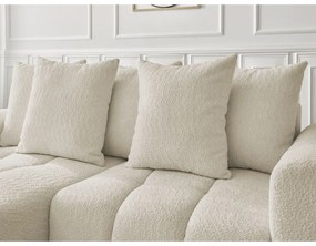 Béžová rozkladacia/s úložným priestorom rohová pohovka z textílie buklé (ľavý roh/s leňoškou) Roxelane – Bobochic Paris