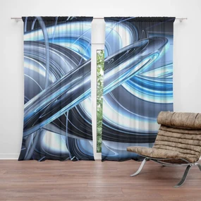 Sablio Záves Modrá abstrakcia: 2 ks 140x250 cm