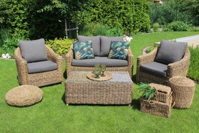 Hnedé záhradné ratanové sedenie so stolom 4-set