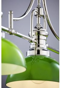 Jupiter 2072 - Luster na tyči PLATINO 3xE27/15W/230V zelená/lesklý chróm