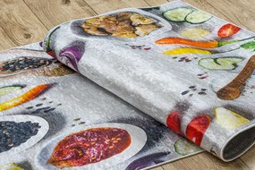 Protišmykový koberec / behúň ANDRE 33580 strieborný / zelený