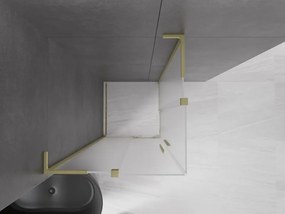 Mexen Velar L Duo, sprchový kút s posuvnými dverami 90 x 90 cm, 8mm sklo námraza, zlatá matná, 871-090-090-02-33-55