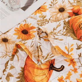Prehoz na posteľ FLOWERS AND PUMPKINS, oranžový Rozmer: 170 x 210 cm
