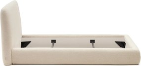 Béžová čalúnená jednolôžková posteľ 90x200 cm Martina – Kave Home