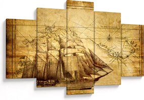 Obraz - Stará mapa (150x105 cm)