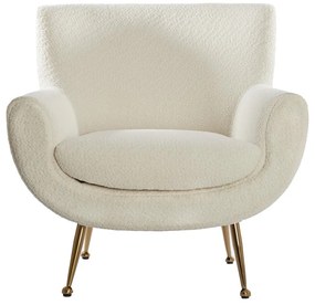 Krémové kreslo z textílie buklé Vinstra – Light & Living