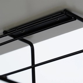 Organizér kabelů pod desku stolu, kovový, černý VILDE 43 x 17 x x 10 cm