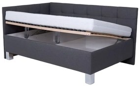 Čalúnená posteľ MARIA PETITE 120x200 cm s matracom a úložným priestorom, sivá