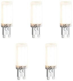Sada 5 opálových G9 3-stupňových stmievateľných LED žiaroviek 4,5W 500 lm 4000K