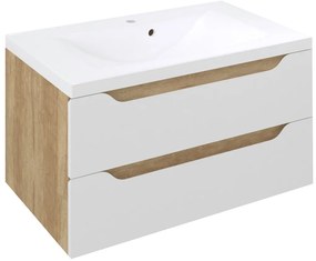 Sapho Sapho, WAVE umývadlová skrinka 79,7x45x47,8cm, biela/dub Alabama, WA080-3022