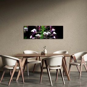 Obraz kvetu (s hodinami) (90x30 cm)