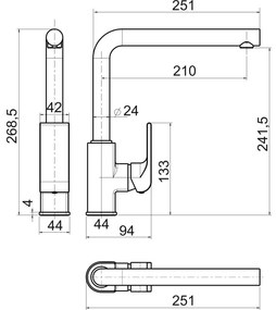 Novaservis - Drezová batéria NOBLESS SHARP lesklý chróm