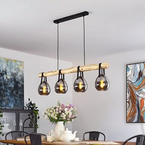 Toolight Toolight, stropné svietidlo 80cm, 4xE27, APP1775-4CP, hnedá-čierna, OSW-09665