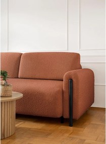 Terakotová rozkladacia/s úložným priestorom pohovka z textílie buklé 244 cm Arcadova – ELTAP