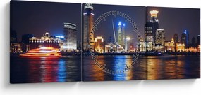 Obraz - Reflekce noci (s hodinami) (90x30 cm)