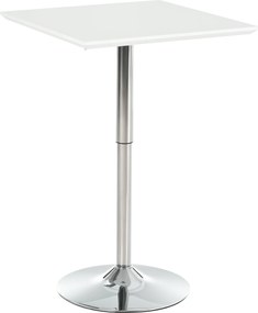 HOMCOM Barový stôl Bistro s nastavením výšky, štvorcový, oceľový, biely, 60 x 60 x 69-92 cm | Aosom