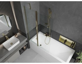 Mexen Flip, vaňová zástena 1-krídlová 100 x 150 cm, otočné krídlo, 6 mm číre sklo, zlatý profil, 894-100-101-50-00