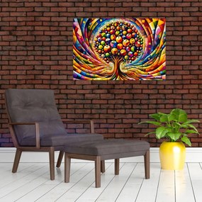 Obraz – Farebný strom s jablkami (90x60 cm)
