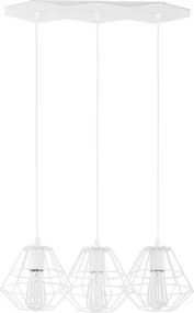 Závesný luster na lanku DIAMOND 3xE27/60W/230V biely