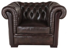 Pohovka jednomiestna Chesterfield Tiffy z pravej hovädzej kože Brown Brown