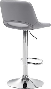 Barová stolička Camden - koženka, chróm rám - Sivá