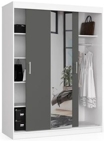 Šatníková skriňa s posuvnými dverami 150 cm CLP biela / sivá
