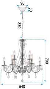 Toolight Toolight, stropné svietidlo 9xE14, EBT016-9CP, chróm, OSW-01231