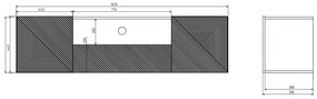 Závesná TV skrinka Asha 167 cm - biely lesk