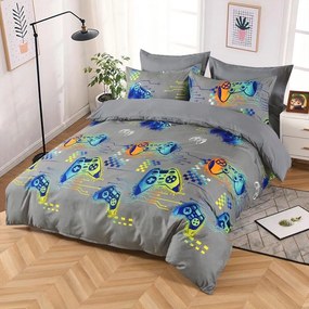 Bavlnené posteľné obliečky 7-dielne herná potlač L-501