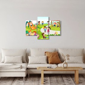Obraz detských radovánok na pieskovisku (90x60 cm)