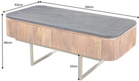 Dizajnový konferenčný stolík Daichi 110 cm mango / mramor