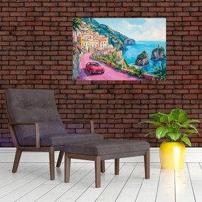 Obraz - Ružová cesta na pobreží (90x60 cm)