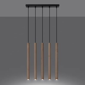 Sollux SL.1269 - Luster na lanku PASTELO 5xG9/8W/230V drevo