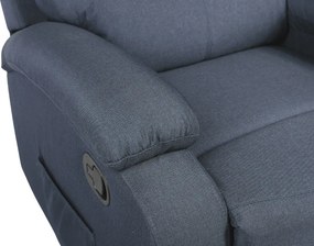Relaxačné polohovacie TV kreslo VELORA — látka, tmavosivá, nosnosť 130 kg