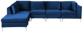 Rohová sedacia súprava s taburetkou Eldridge (parížska modrá) (P). Vlastná spoľahlivá doprava až k Vám domov. 1078805