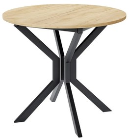 Rozkladací jedálenský stôl 90 cm Kertare M 90 (dub craft zlatý + čierna) (pre 2-4 osoby). Vlastná spoľahlivá doprava až k Vám domov. 1105352