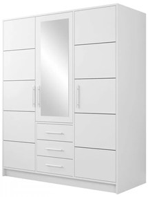 Šatníková skriňa Lenona D3 (biela) (so zrkadlom). Vlastná spoľahlivá doprava až k Vám domov. 1105772