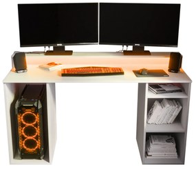 Herný PC stolík Garrick 1 (biely) (s LED RGB osvetlením). Vlastná spoľahlivá doprava až k Vám domov. 1064133