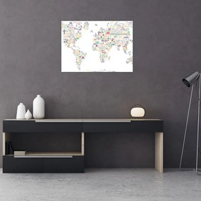 Sklenený obraz - Obrázková mapa (70x50 cm)