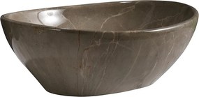 BPS-koupelny Keramické umývadlo na dosku HYD-LU-MAR8-405 40,5x30 cm, hnedý mramor