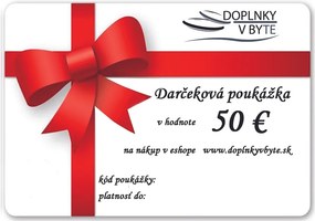 Darčeková poukážka na nákup tovaru v hodnote 50 €