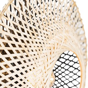 Orientálna nástenná lampa bambus 35 cm so zástrčkou - Rina