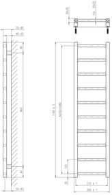 Sapho Sapho, METRO LIGHT vykurovacie teleso 300x1140mm, chróm