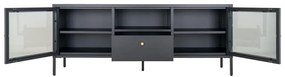 Čierny kovový TV stolík 150x60x35 cm Dalby – House Nordic