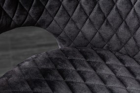 Stolička Paris dekoračné prešívanie zamatovo šedá