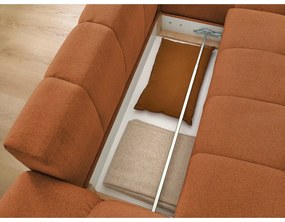 Terakotová ženilková rozkladacia/s úložným priestorom rohová pohovka (pravý roh/s leňoškou) Everest – Bobochic Paris